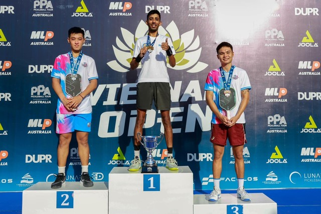 Trương Vinh Hiển, Trịnh Linh Giang cùng giành huy chương ở giải pickleball quốc tế- Ảnh 1. Trương Vinh Hiển, Trịnh Linh Giang cùng giành huy chương ở giải pickleball quốc tế- Ảnh 1.